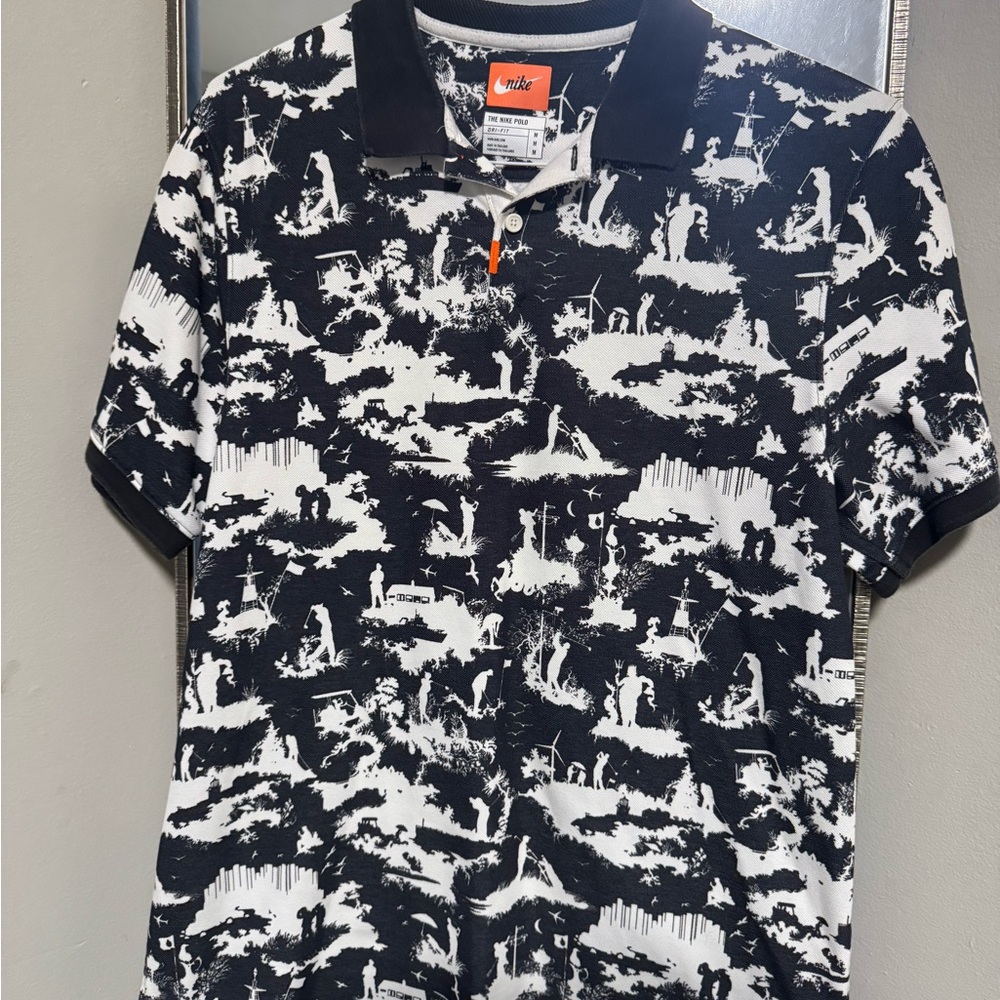 Nike Graphic Black and White Men's Polo